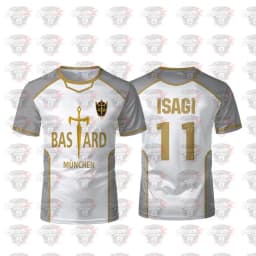Blue Lock Anime Bastard Mnchen Jersey White Maillot Men's Football T-shirt Kaiser Isagi Cosplay Tops Breathable Sports Men Tees