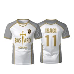 Blue Lock Anime Bastard Mnchen Jersey White Maillot Men's Football T-shirt Kaiser Isagi Cosplay Tops Breathable Sports Men Tees