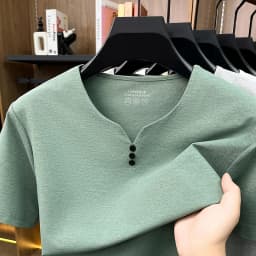 Mens Breathable Short Sleeve V Neck T Shirt Comfortable Fabric For All Day Comfort Casual Style And Everyday Wear