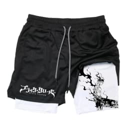 Summer New Black Five-leaf Clover Printed Men's and Women's Shorts Double-layer Loose Sports and Casual Pants for Beach Fitness
