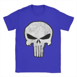 Comic Skull Punisher T-Shirt Unisex 100%Cotton Tops Novelty Skeleton Crewneck Short Sleeve