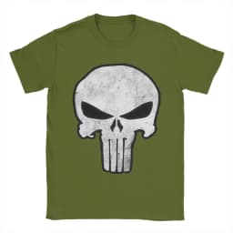 Comic Skull Punisher T-Shirt Unisex 100%Cotton Tops Novelty Skeleton Crewneck Short Sleeve