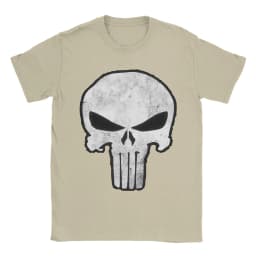 Comic Skull Punisher T-Shirt Unisex 100%Cotton Tops Novelty Skeleton Crewneck Short Sleeve