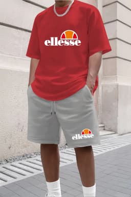 2026 Summer New Men Casual Crew Neck Short Sleeve T-Shirt Shorts 2 Piece Set Simple Style Outdoor Fashion Sport Outfit