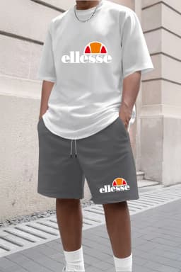 2026 Summer New Men Casual Crew Neck Short Sleeve T-Shirt Shorts 2 Piece Set Simple Style Outdoor Fashion Sport Outfit