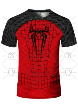 Spider Graphic Printed Short Sleeved Outdoor Fitness Training Top Round Neck Quick Drying Sports Tee Summer Men'S T-Shirt