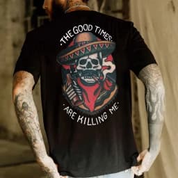 Funny Have A Nice Day Skull Print T-shirt Graphic T-shirt High Quality Men's and Women's Short Sleeved T-shirts Men's Streetwear