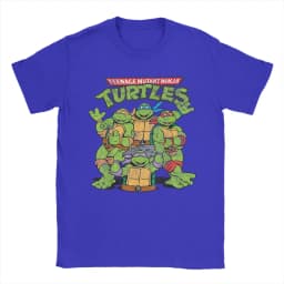 Fashion Ninja Turtles Classic Retro Logo T-Shirts Men Round Collar 100% Cotton T Shirts Short Sleeve Tees Plus Size Clothes