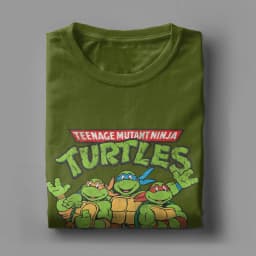 Fashion Ninja Turtles Classic Retro Logo T-Shirts Men Round Collar 100% Cotton T Shirts Short Sleeve Tees Plus Size Clothes