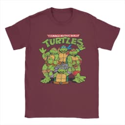 Fashion Ninja Turtles Classic Retro Logo T-Shirts Men Round Collar 100% Cotton T Shirts Short Sleeve Tees Plus Size Clothes