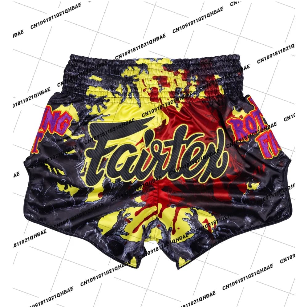 New Fairtex Muay Thai Shorts - Rotting Fist Men MMA Sports Oversized Speed Drying Gym Octagonal Cage Training Shorts