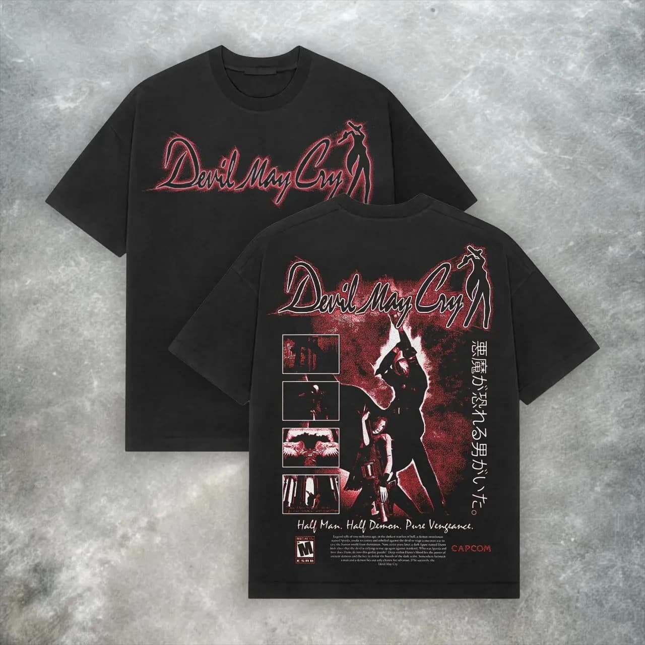 Vintage Devil May Cry Tee Y2K Retro Game T-shirt Pure Cotton Men Women Short Sleeve High Quality Male Female Clothing Streetwear