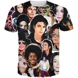Summer fashion Michael Jackson hip-hop singer retro cool casual men Harajuku streetwear short sleeved