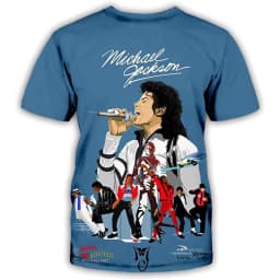 Summer fashion Michael Jackson hip-hop singer retro cool casual men Harajuku streetwear short sleeved