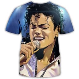 Summer fashion Michael Jackson hip-hop singer retro cool casual men Harajuku streetwear short sleeved