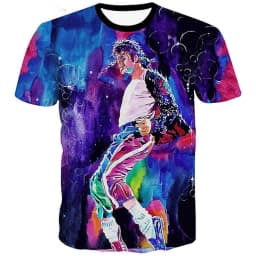 Summer fashion Michael Jackson hip-hop singer retro cool casual men Harajuku streetwear short sleeved