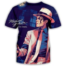 Summer fashion Michael Jackson hip-hop singer retro cool casual men Harajuku streetwear short sleeved