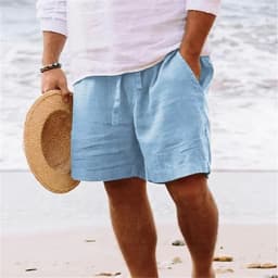 2025 Linen fabric summer Sports Shorts Men Beaching Shorts pocket Bodybuilding Sweatpants Fitness Jogger Running Gyms Men Shorts