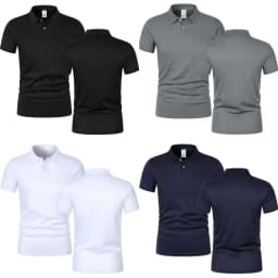 Solid color polo shirt ultra-light men's quick-drying breathable sweat-wicking shirt suitable for fitness gym and running