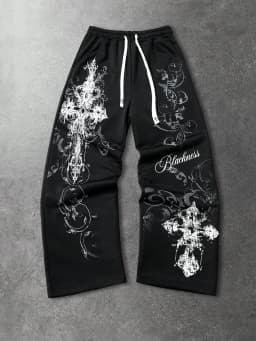 Summer Hot Sale Y2K Letter Flame Star Print Wide Leg Sweatpants Unisex Drawstring Loose Hip Hop Streetwear Casual Long Trousers