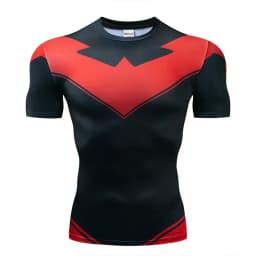 Red Nightwing Short Sleeve Compression Shirts Thanos 3D Printed T shirts Men NEW Crossfit Top For Male Fitness Clothing