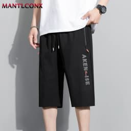 Fashion Sports Shorts Men New Comfortable Elastic Waist Shorts Male Breathable Quick Dry Men's Short Pants Men Bottom Black XXXL