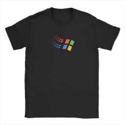 Men Windows 98 stacked logo T Shirts Cotton Clothes Novelty Short Sleeve O Neck Tees Summer T-Shirt