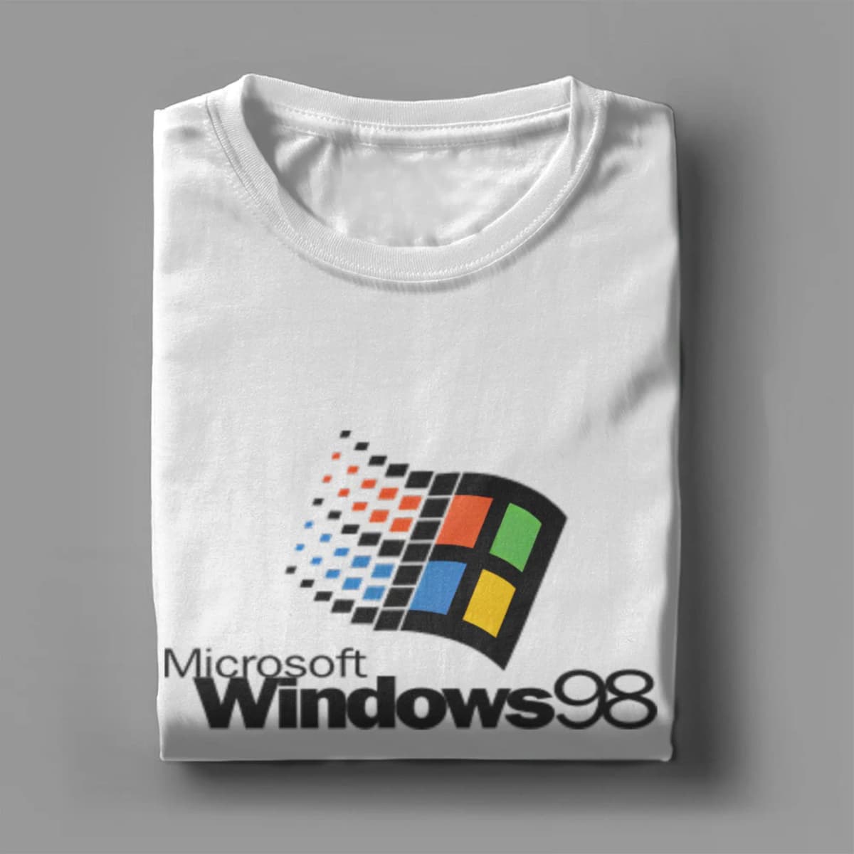 Men Windows 98 stacked logo T Shirts Cotton Clothes Novelty Short Sleeve O Neck Tees Summer T-Shirt