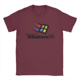 Men Windows 98 stacked logo T Shirts Cotton Clothes Novelty Short Sleeve O Neck Tees Summer T-Shirt