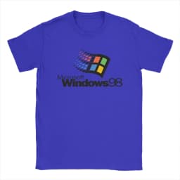 Men Windows 98 stacked logo T Shirts Cotton Clothes Novelty Short Sleeve O Neck Tees Summer T-Shirt