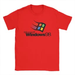 Men Windows 98 stacked logo T Shirts Cotton Clothes Novelty Short Sleeve O Neck Tees Summer T-Shirt