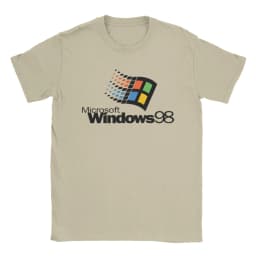 Men Windows 98 stacked logo T Shirts Cotton Clothes Novelty Short Sleeve O Neck Tees Summer T-Shirt