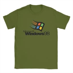 Men Windows 98 stacked logo T Shirts Cotton Clothes Novelty Short Sleeve O Neck Tees Summer T-Shirt