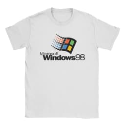 Men Windows 98 stacked logo T Shirts Cotton Clothes Novelty Short Sleeve O Neck Tees Summer T-Shirt