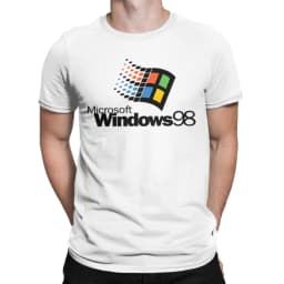 Men Windows 98 stacked logo T Shirts Cotton Clothes Novelty Short Sleeve O Neck Tees Summer T-Shirt