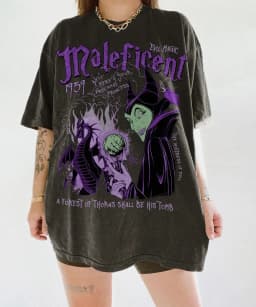 Disney T Shirt Retro Halloween Villain Evil Queen Loose Breathable Cotton Printed T-shirt