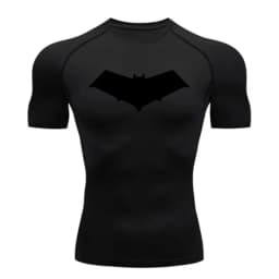Autumn Bat Print Men's Compression T-Shirt Quick Dry Gym Workout Top Fitness Rashguard for Running Long Sleeve Sport Workout