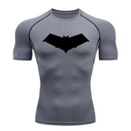 Autumn Bat Print Men's Compression T-Shirt Quick Dry Gym Workout Top Fitness Rashguard for Running Long Sleeve Sport Workout