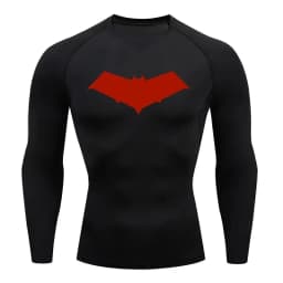 Autumn Bat Print Men's Compression T-Shirt Quick Dry Gym Workout Top Fitness Rashguard for Running Long Sleeve Sport Workout