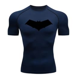 Autumn Bat Print Men's Compression T-Shirt Quick Dry Gym Workout Top Fitness Rashguard for Running Long Sleeve Sport Workout