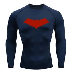 Autumn Bat Print Men's Compression T-Shirt Quick Dry Gym Workout Top Fitness Rashguard for Running Long Sleeve Sport Workout