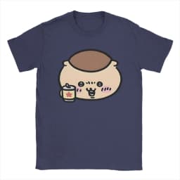 Chiikawas kurimanju T Shirt for Men Pure Cotton Awesome T-Shirt Crew Neck Tees Short Sleeve Clothing Plus Size