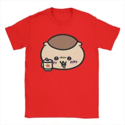 Chiikawas kurimanju T Shirt for Men Pure Cotton Awesome T-Shirt Crew Neck Tees Short Sleeve Clothing Plus Size