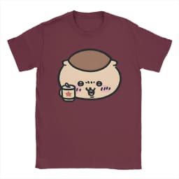 Chiikawas kurimanju T Shirt for Men Pure Cotton Awesome T-Shirt Crew Neck Tees Short Sleeve Clothing Plus Size
