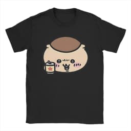 Chiikawas kurimanju T Shirt for Men Pure Cotton Awesome T-Shirt Crew Neck Tees Short Sleeve Clothing Plus Size