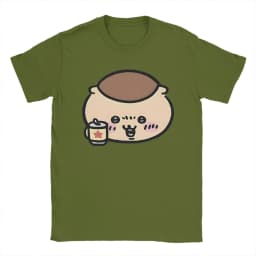 Chiikawas kurimanju T Shirt for Men Pure Cotton Awesome T-Shirt Crew Neck Tees Short Sleeve Clothing Plus Size