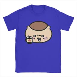 Chiikawas kurimanju T Shirt for Men Pure Cotton Awesome T-Shirt Crew Neck Tees Short Sleeve Clothing Plus Size
