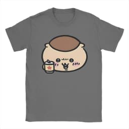 Chiikawas kurimanju T Shirt for Men Pure Cotton Awesome T-Shirt Crew Neck Tees Short Sleeve Clothing Plus Size