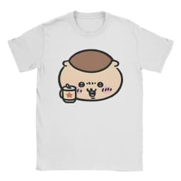Chiikawas kurimanju T Shirt for Men Pure Cotton Awesome T-Shirt Crew Neck Tees Short Sleeve Clothing Plus Size