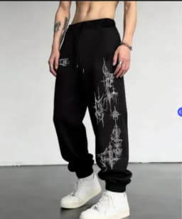 Men's Casual Sports Joggers | Spiked Cross Print | Drawstring Cuffed | S-3XL | Daily Wear